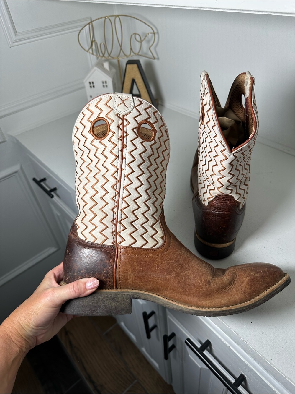 **SOLD**Twisted X Cowboy Work Boots Men's 12D Brown Leather CellStretch - Picture 7 of 9
